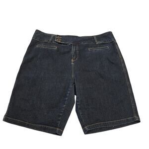 Goddess Womens Size 24 Denim Shorts Bermuda Dark Wash‎ Stretch Beach Vacation